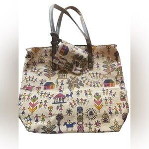 NWOT Warli Lightweight Indian Tribal Art Purse with Coin Purse